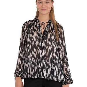 H&M Black and White Patterned Blouse